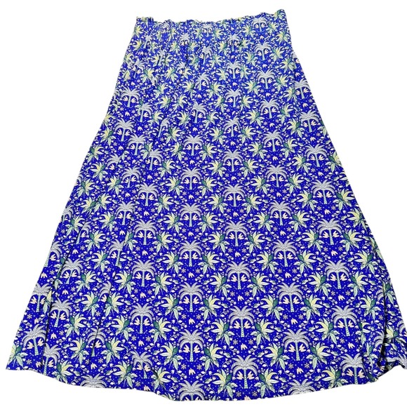 Boden Dresses & Skirts - Boden Maxi Skirt Blue Palm Tree Print Elastic Waist Women's‎ US 12R Pockets NWT